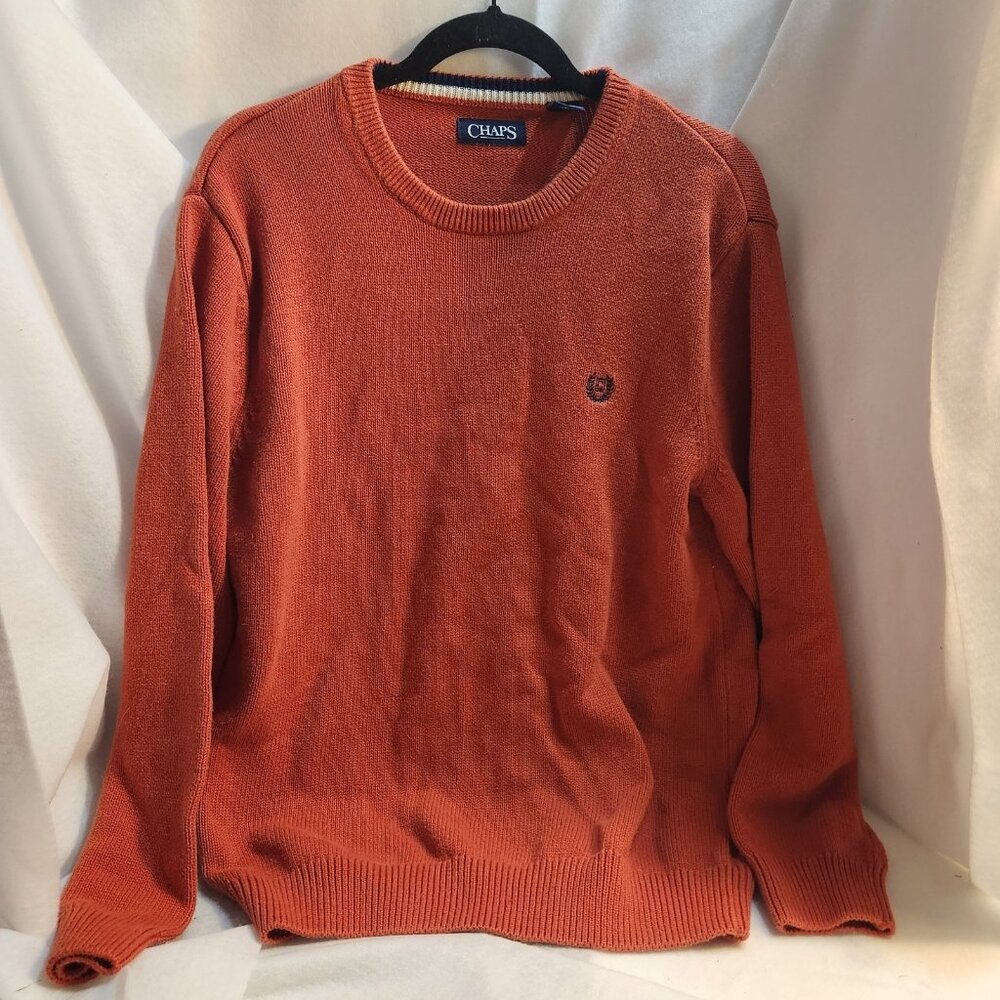 Chaps Size M Men Sweater Burnt Orange  Heavy Warm Sweater